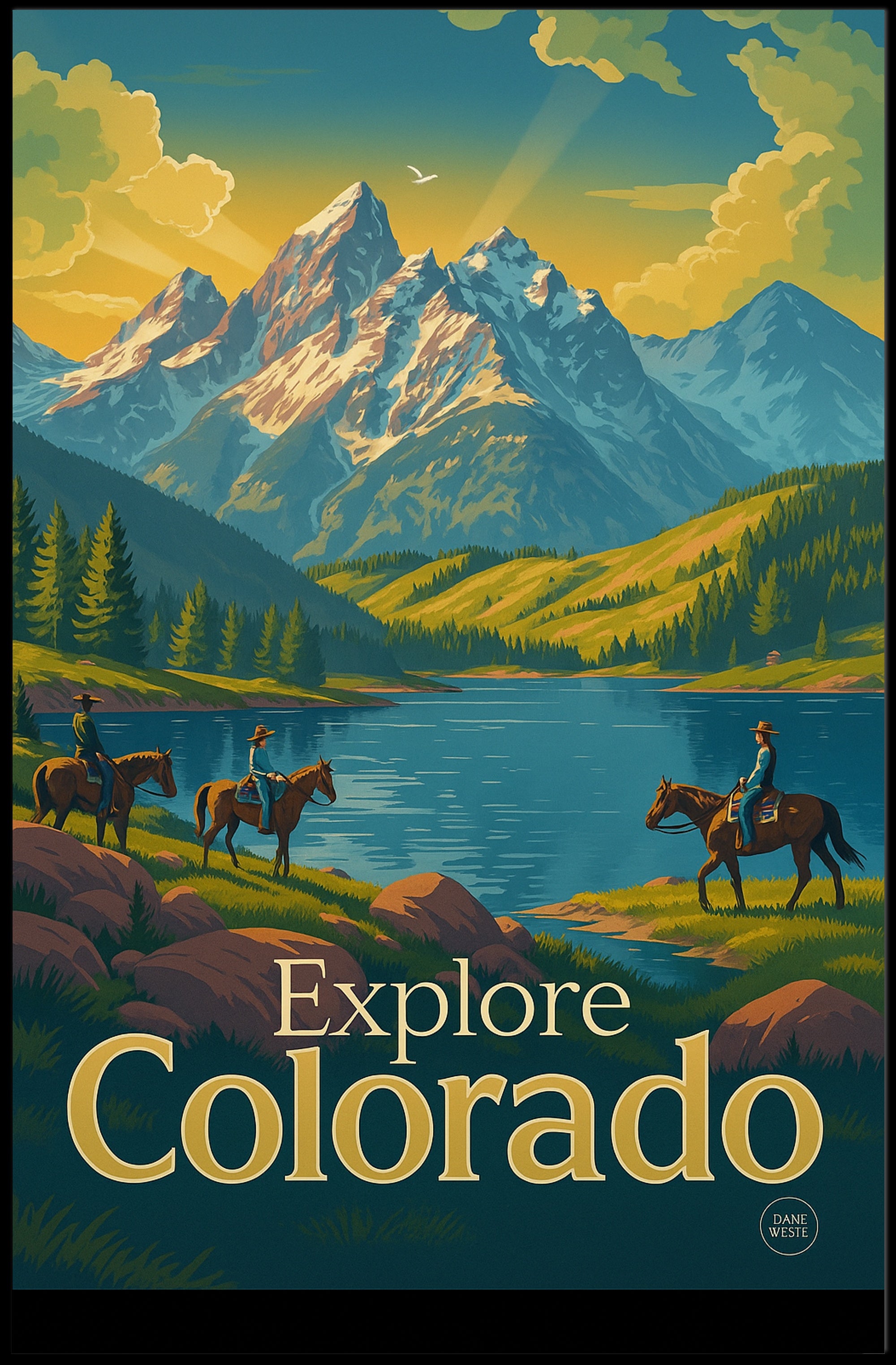 Explore Colorado Wilderness Vintage Travel Poster