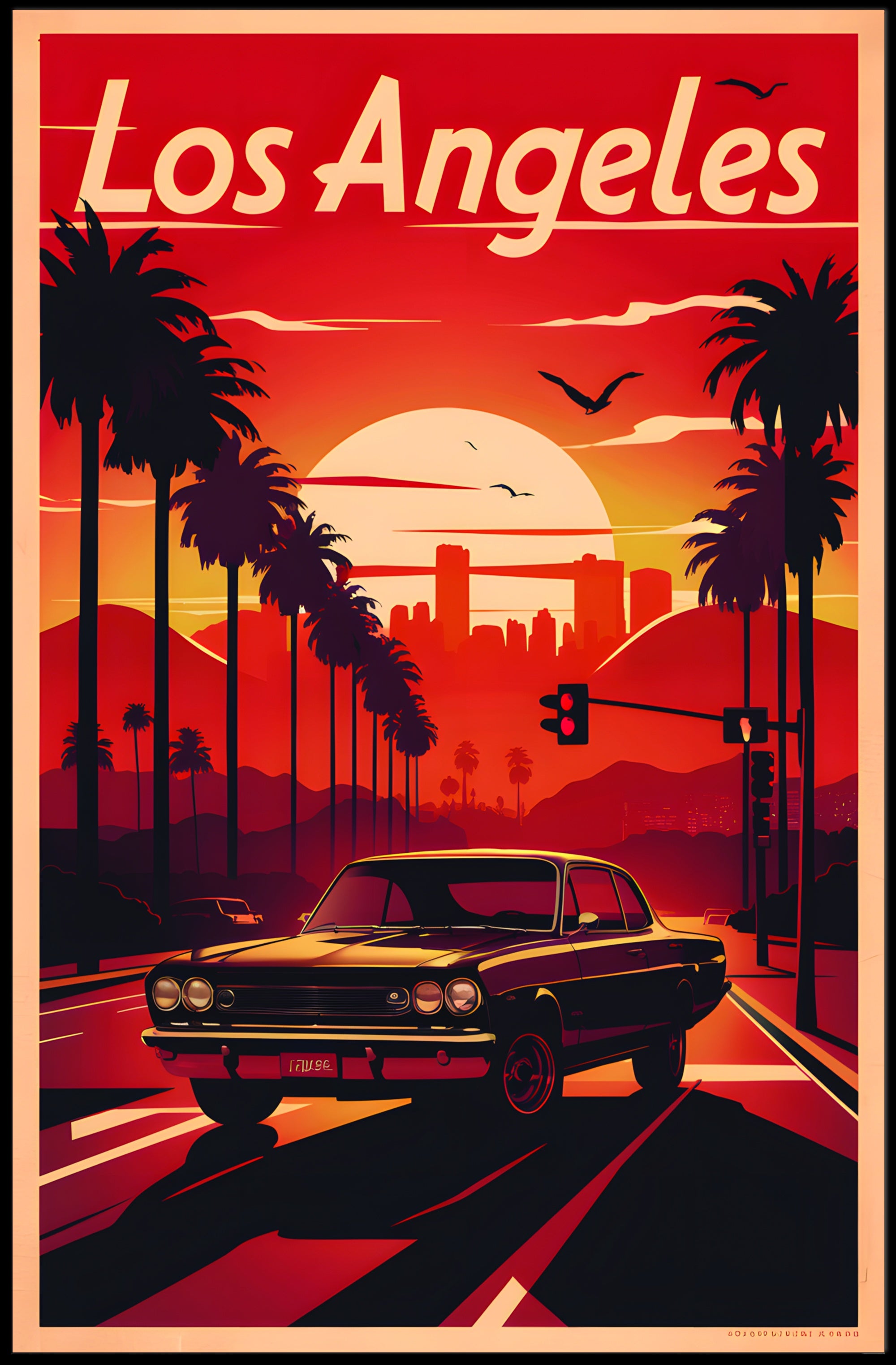 Sunset Drive in Los Angeles Poster