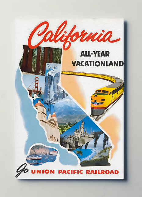 California All-Year Vacationland Union Pacific Railroad (1950s) Poster