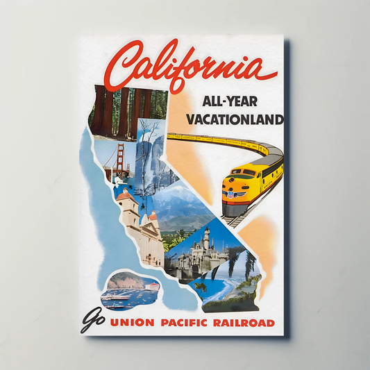 California All-Year Vacationland Union Pacific Railroad (1950s) Poster