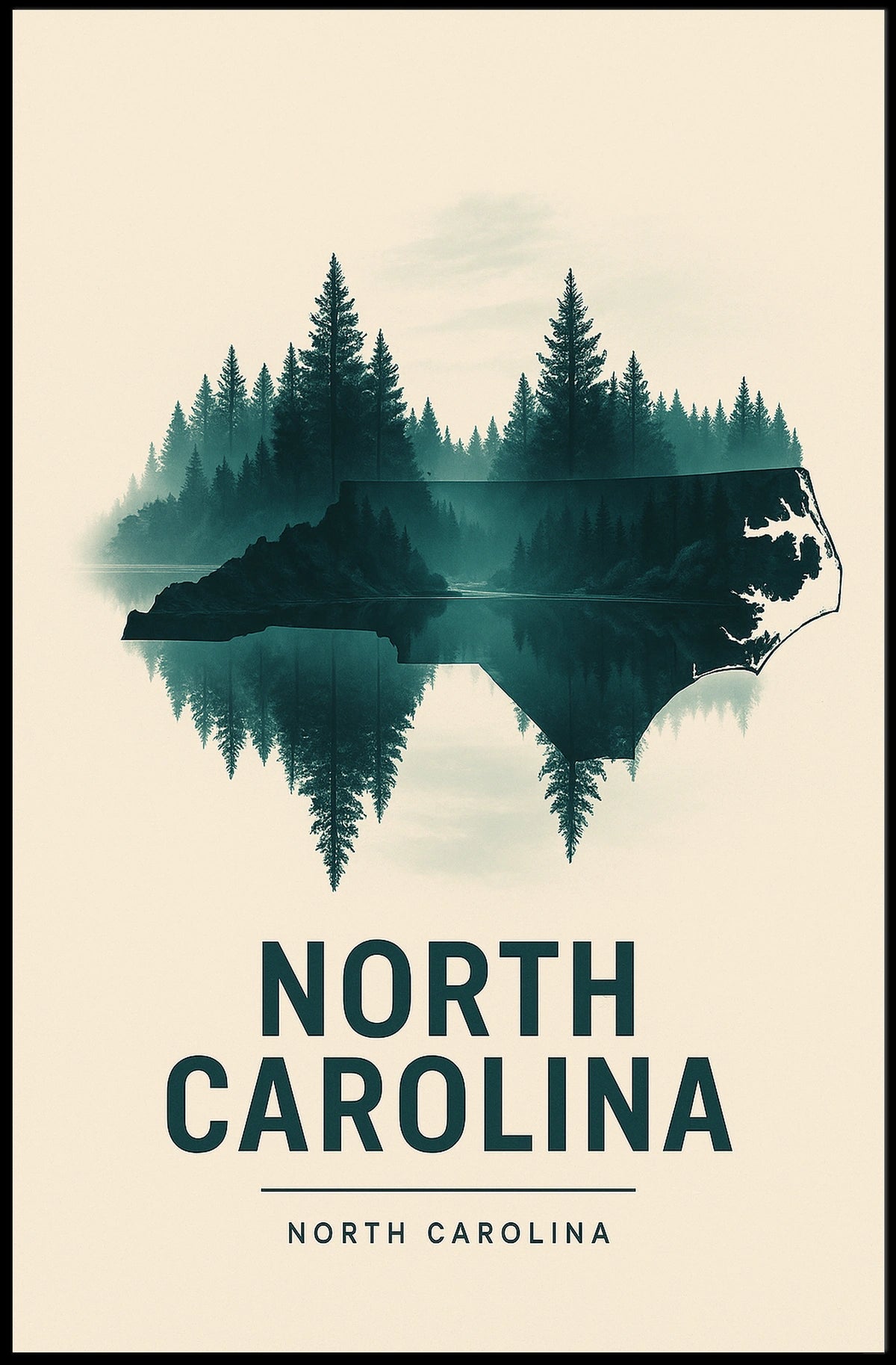 North Carolina Nature Reflection Poster