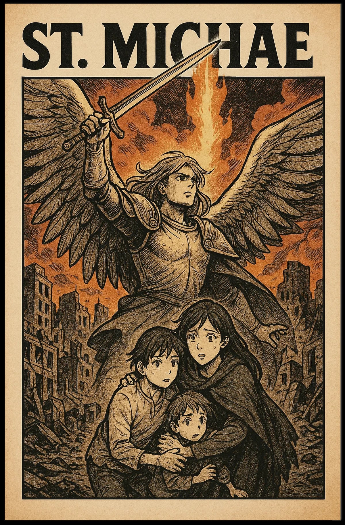 St. Michael Protector In Chaos Poster