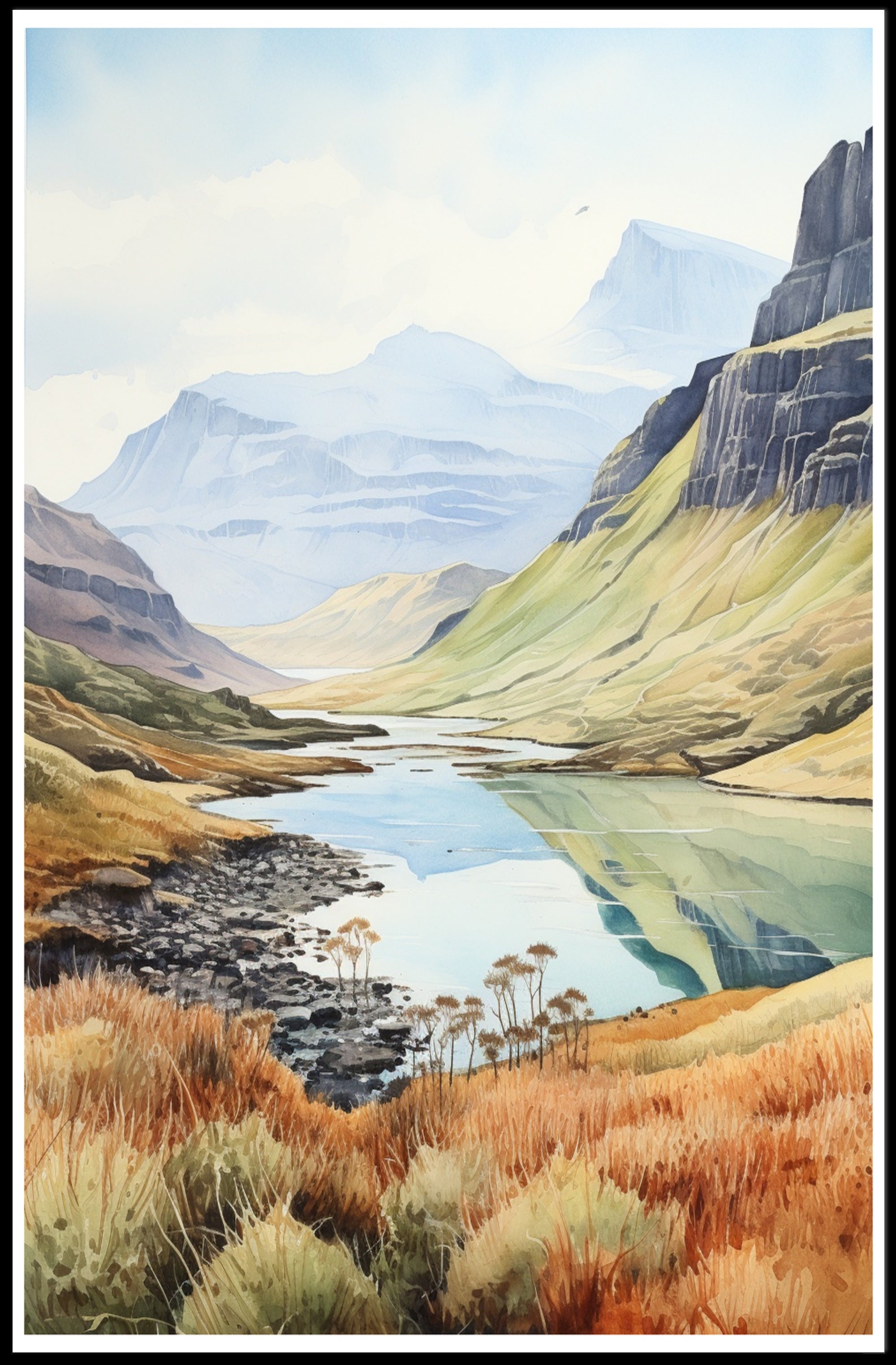 Tranquil Mountain Landscape Poster PosterGoat