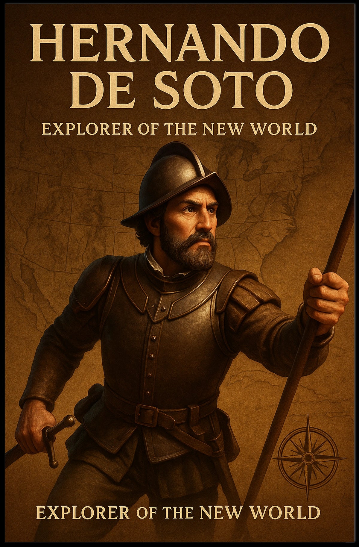 Hernando De Soto Explorer Of The New Poster