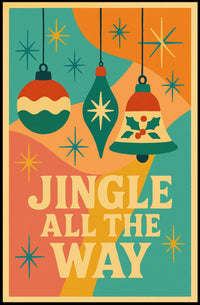 Festive Christmas Ornaments Retro Design Abstract Artistic Poster