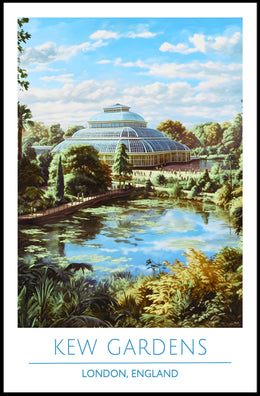 Kew Gardens London Vintage Travel Poster
