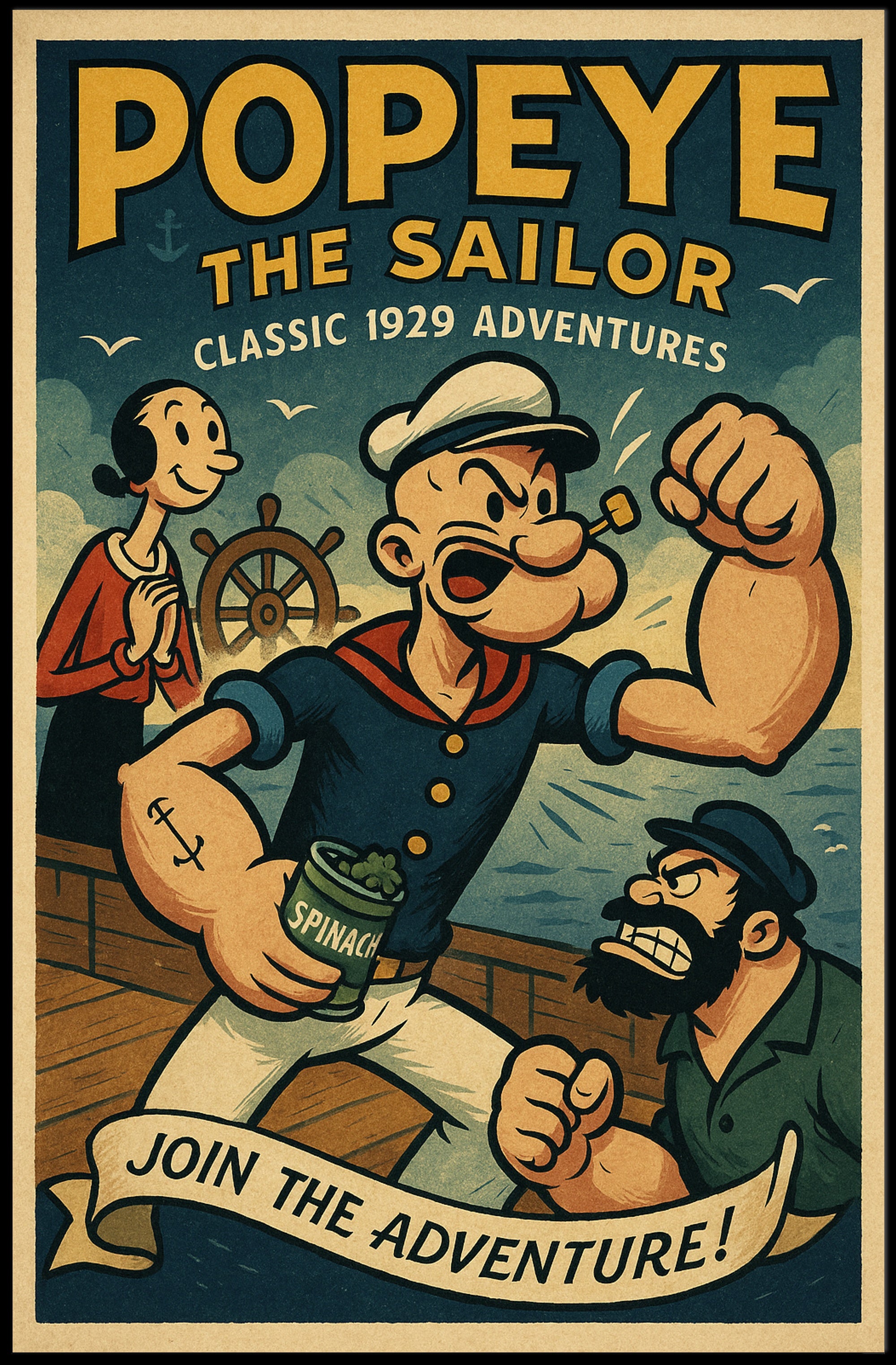 Vintage Sailor Adventure Pop Culture Poster