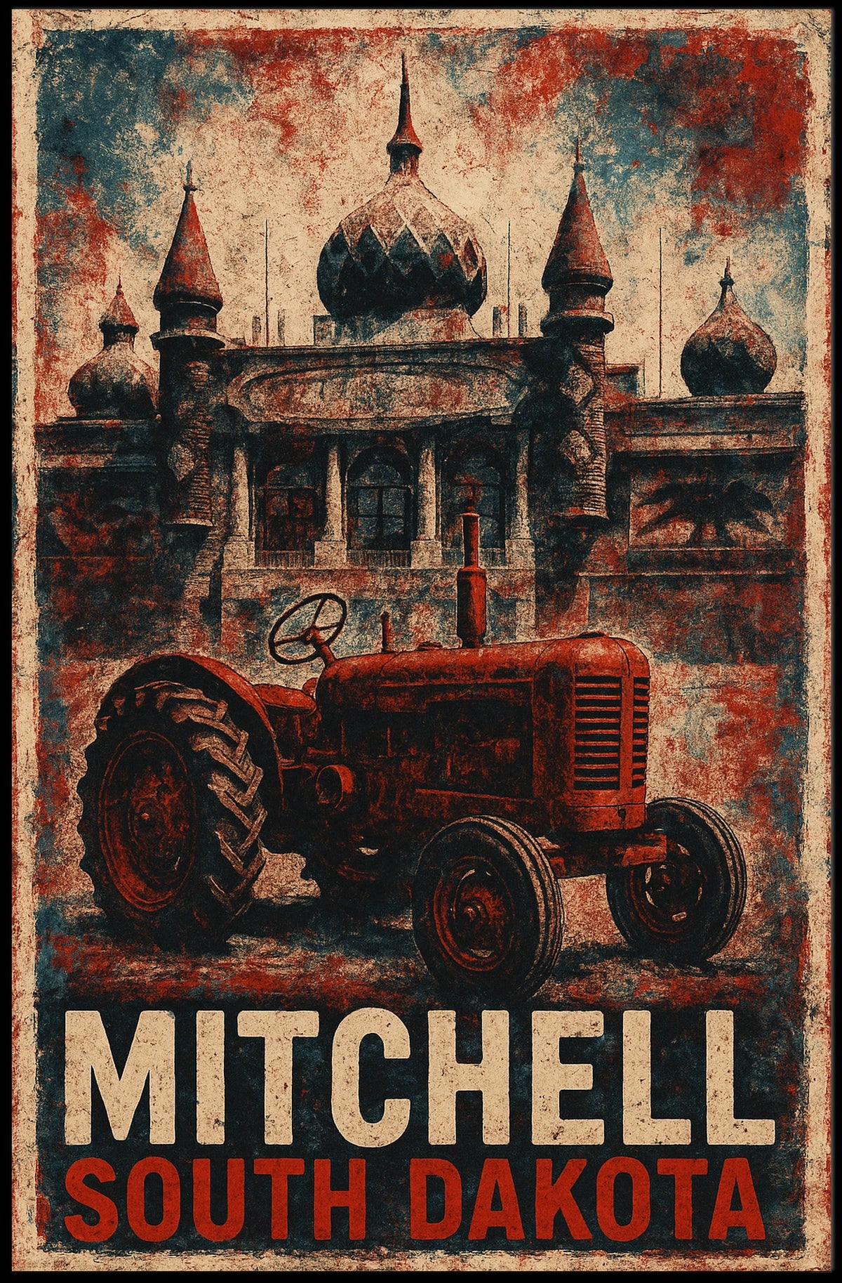 Mitchell SD Corn Palace Heritage Vintage Travel Poster