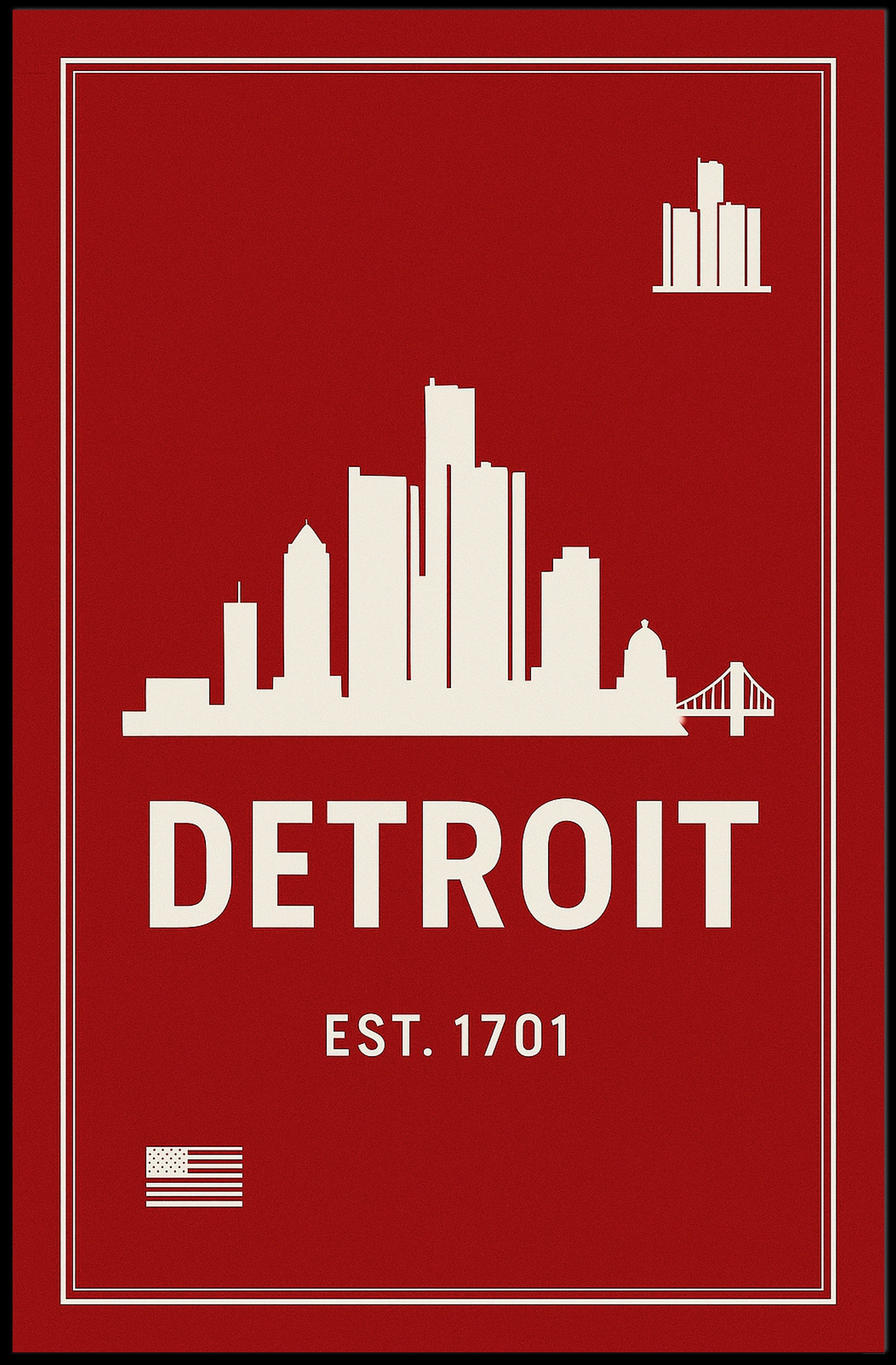 Detroit Skyline Poster PosterGoat