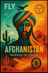 Wander in Color Afghanistan Travel Poster