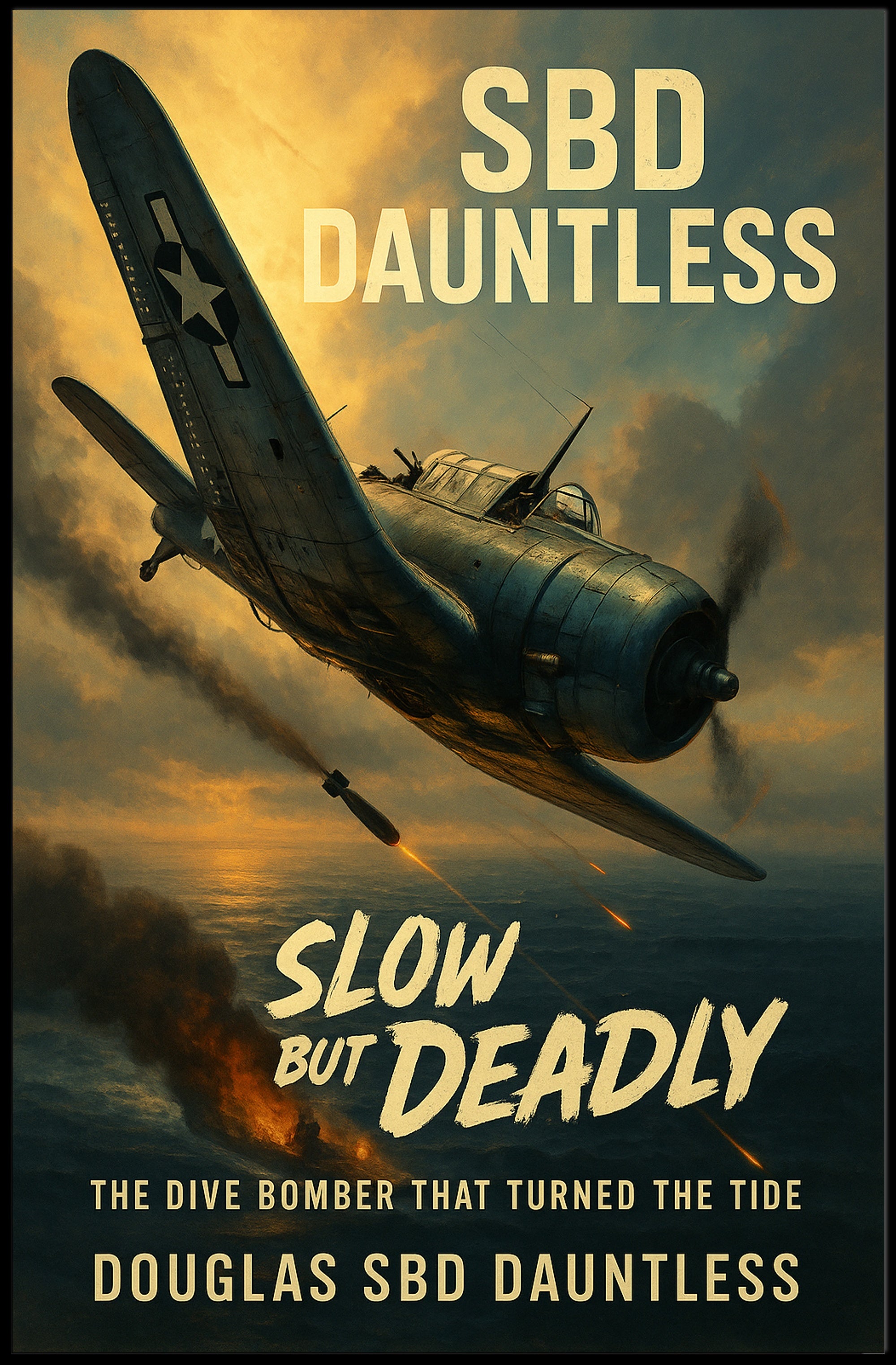 Douglas SBD Dauntless Action Scene WWII Poster