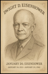 Dwight D Eisenhower Presidential Term Overview Poster Art Print PosterGoat