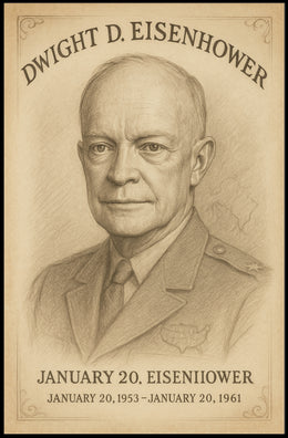 Dwight D Eisenhower Presidential Term Overview Poster Art Print PosterGoat