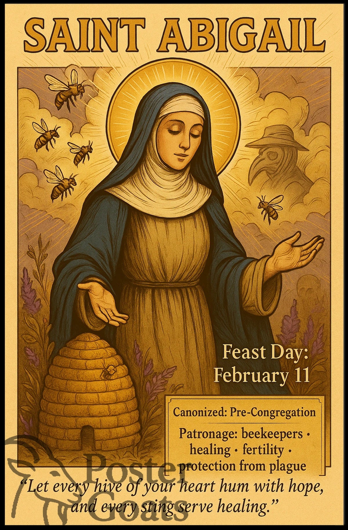 Saint Abigail Prayerful Vintage Religious Cultural or Heritage Poster