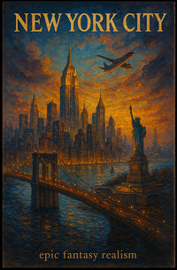 New York City Epic Fantasy Realism Poster