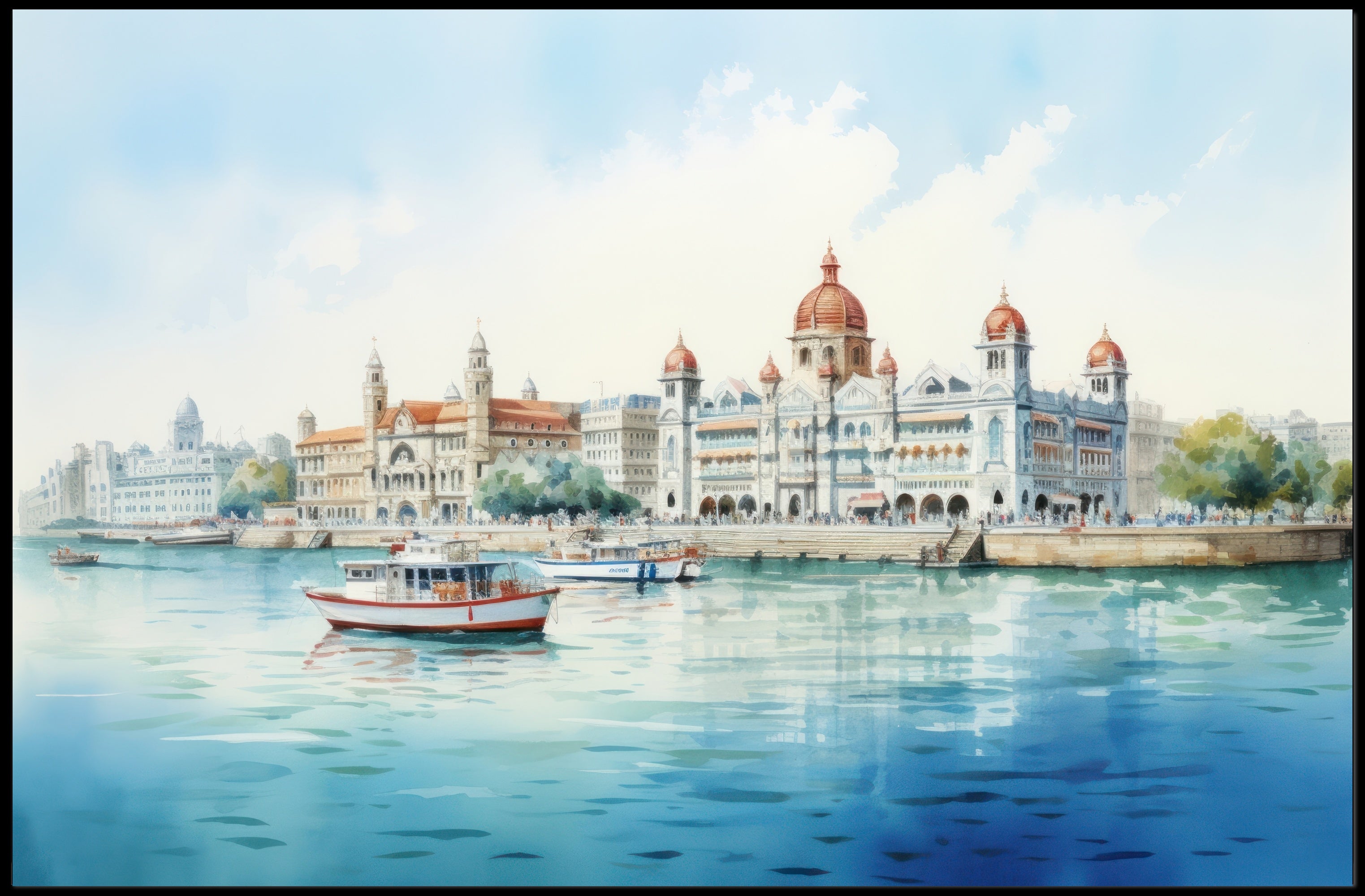 Serene Waterfront Architecture Poster