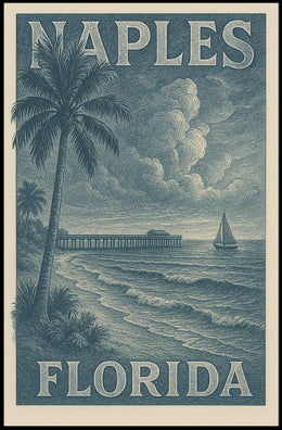 Naples Florida Poster Wall Art Beach Vibes Seaside Decor