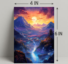 Enchanted Valley At Sunset Poster