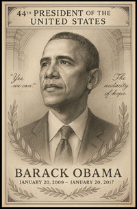 Barack Obama 44th President Sketch Poster Art Print PosterGoat