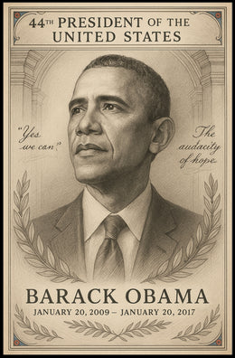 Barack Obama 44th President Sketch Poster Art Print PosterGoat