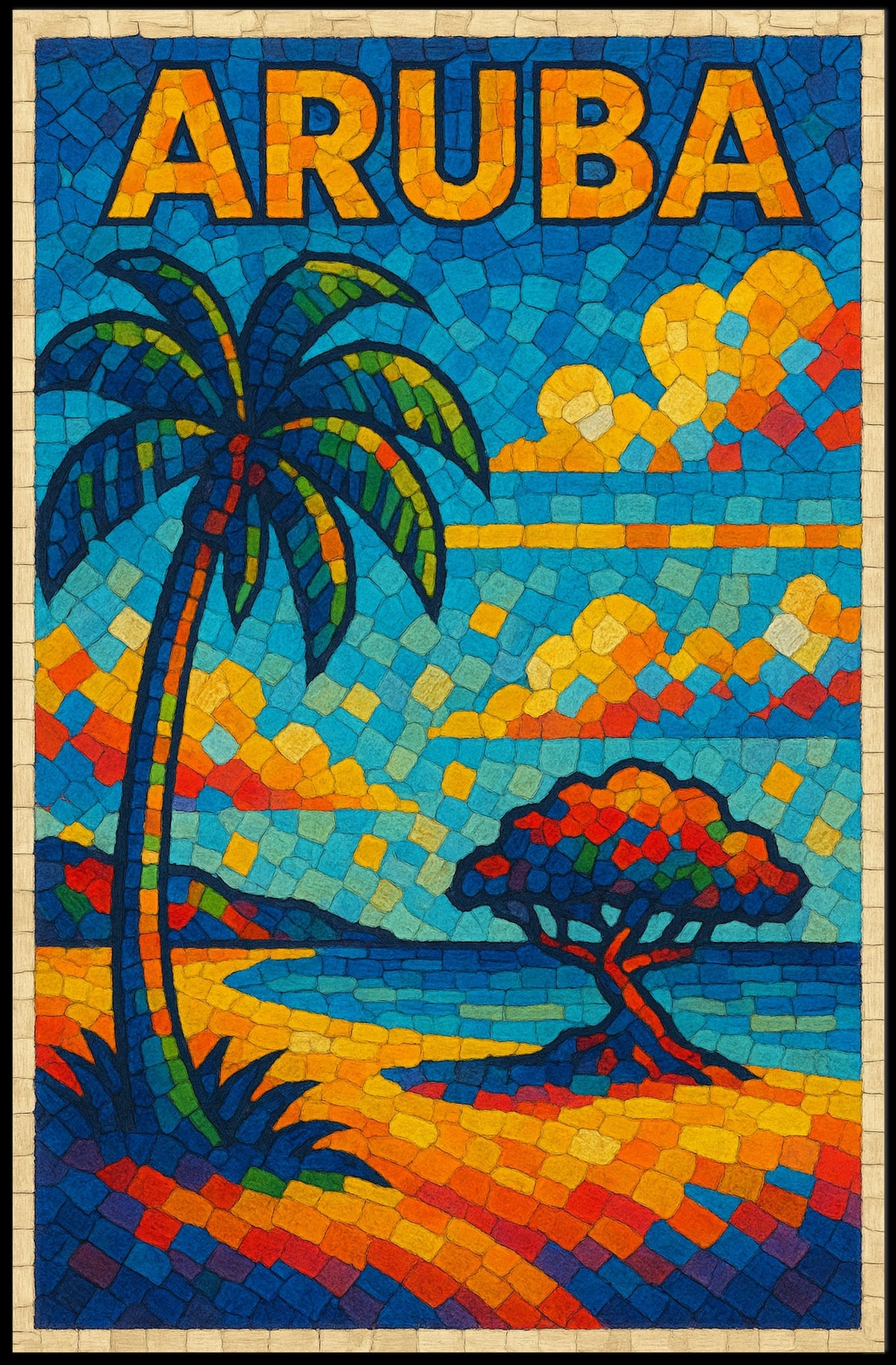 Aruba Mosaic Art Poster