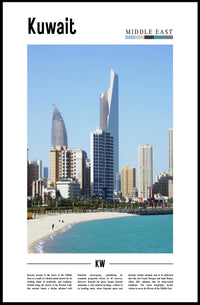Kuwait Cityscape: Modernity and Tradition Travel Poster PosterGoat