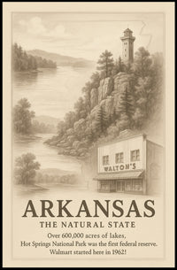 Arkansas Heritage Vintage Landscape National Park Poster