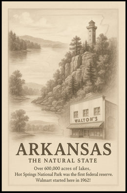 Arkansas Heritage Vintage Landscape National Park Poster