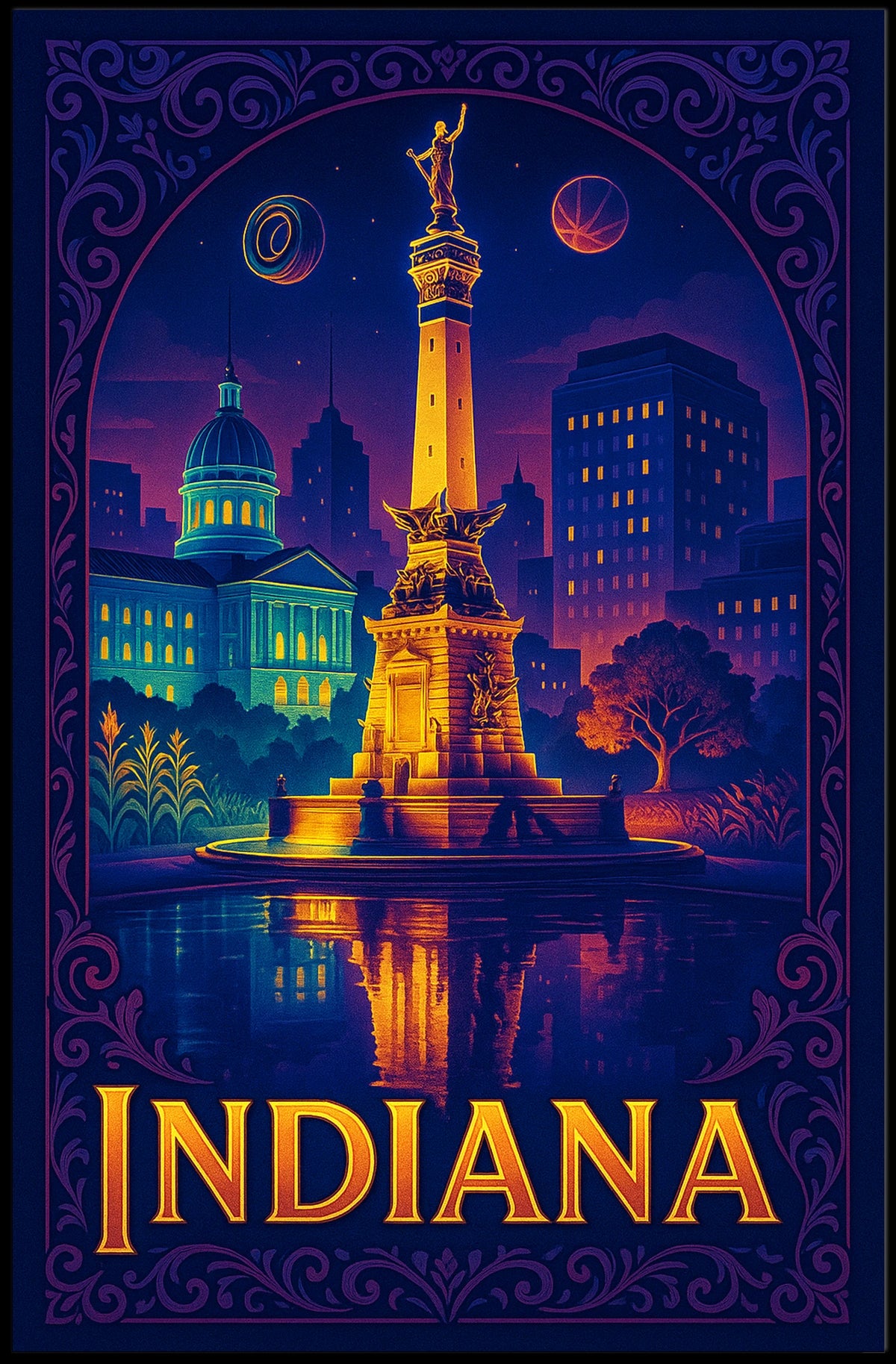 Indiana A Vibrant Tribute Poster