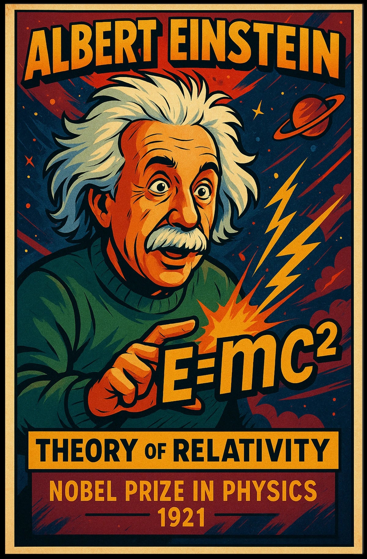 Einstein Relativity Cosmos Art Inspiring Poster