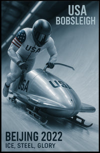 Beijing 2022 USA Bobsleigh Poster
