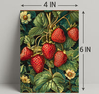 Vintage Strawberry Botanical Art Illustration Poster
