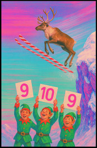 Reindeer Ski Jump Spectacle Poster