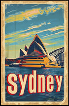 Sydney Skyline Vintage Travel Art: Urban Cityscape Poster