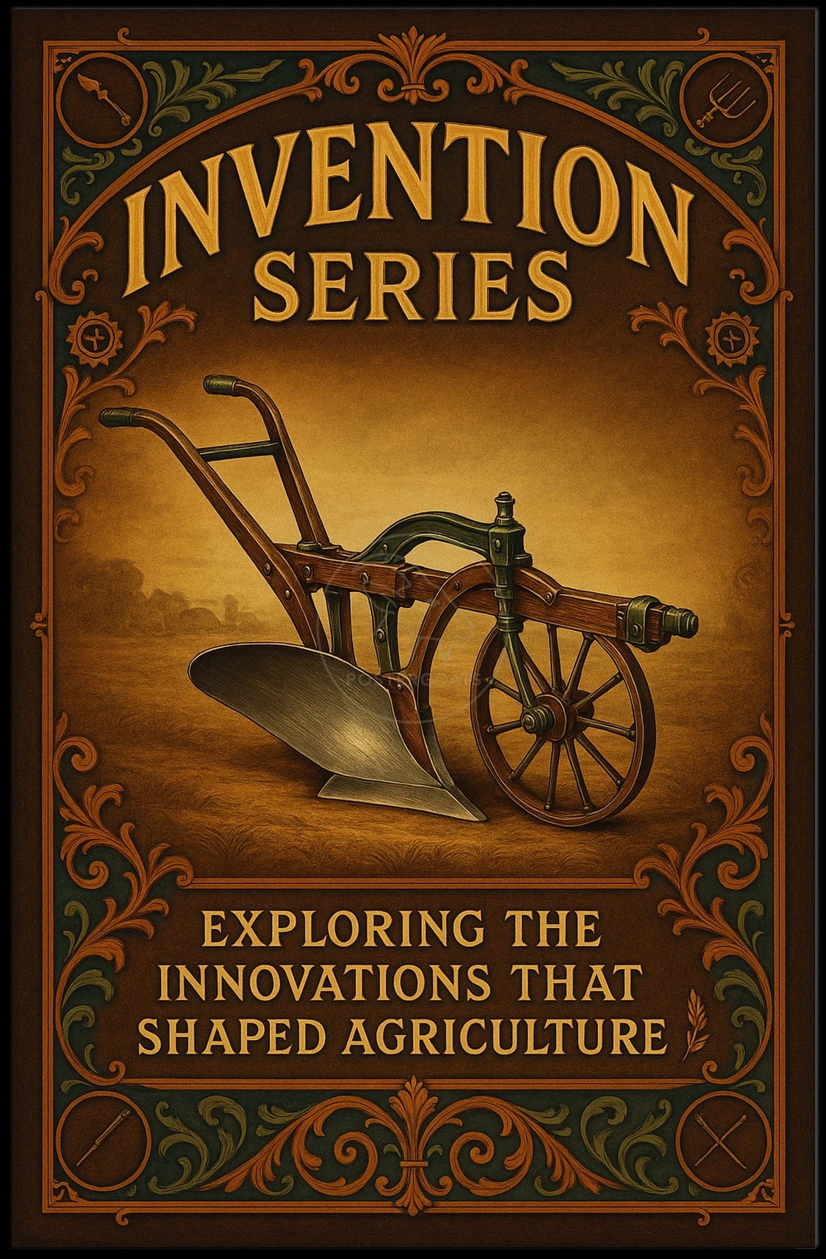 Historical Innovations in Agriculture: Vintage Educational Poster