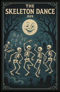 Dancing Skeletons Vintage Halloween Pop Culture Poster
