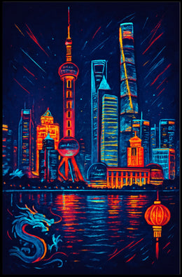 Neon Nights in Shanghai Poster