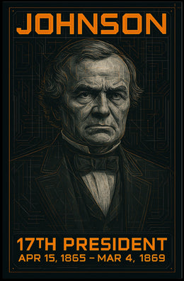 Andrew Johnson 17th President of the United States Techno Schematic Poster