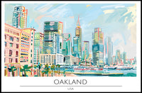 Oakland Skyline Illustration Poster PosterGoat