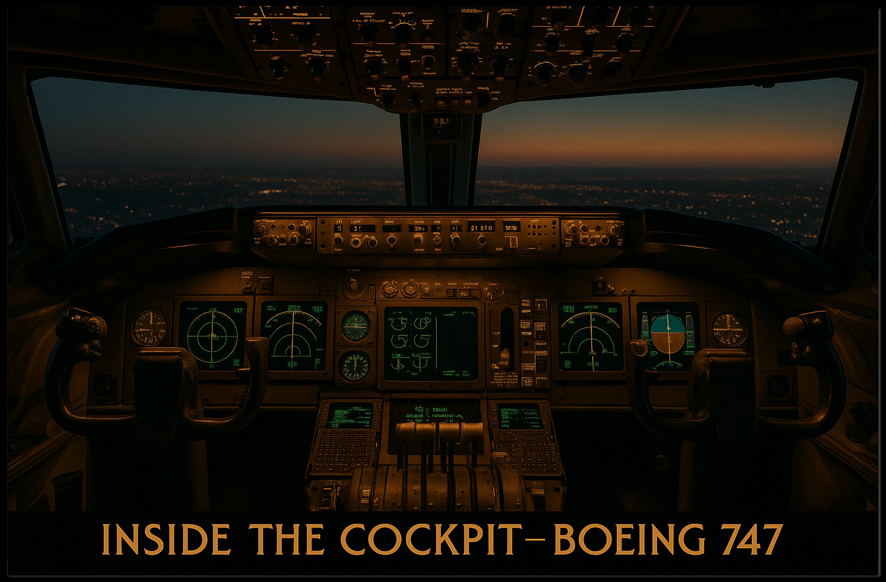 Inside The Cockpit Boeing 747 Poster