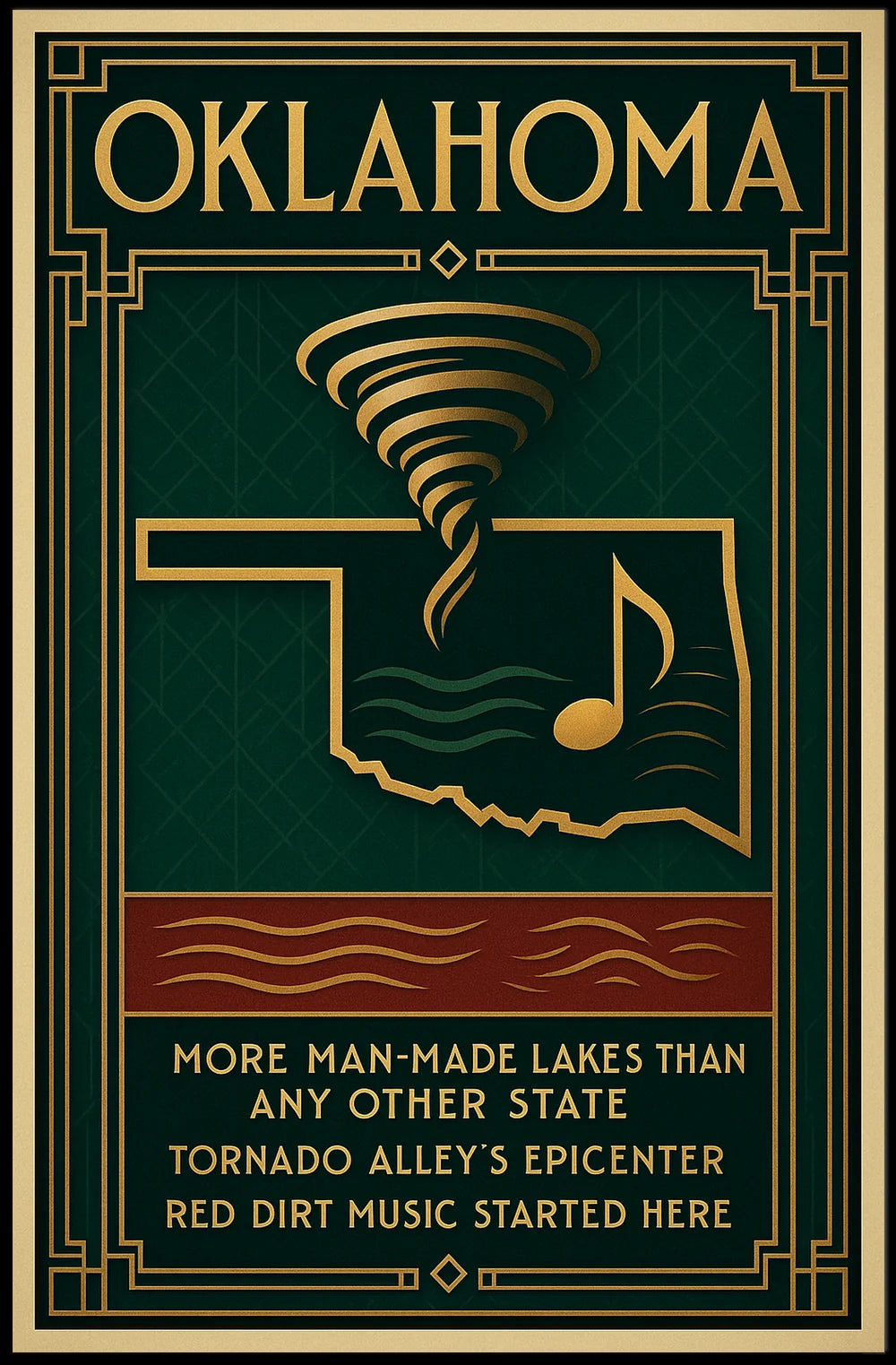 Oklahoma's Unique Culture and Geography Poster