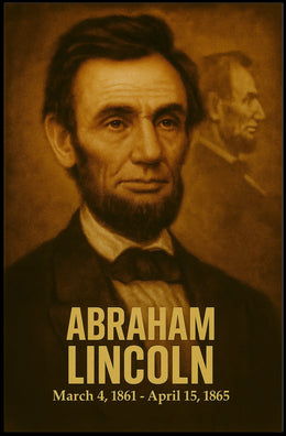 Abraham Lincoln Vintage Analog Film Aesthetic Poster Presidential Portrait Wall Art Historical Freedom Print