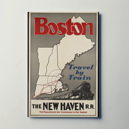 Boston Travel Poster - New Haven Railroad (1930s)
