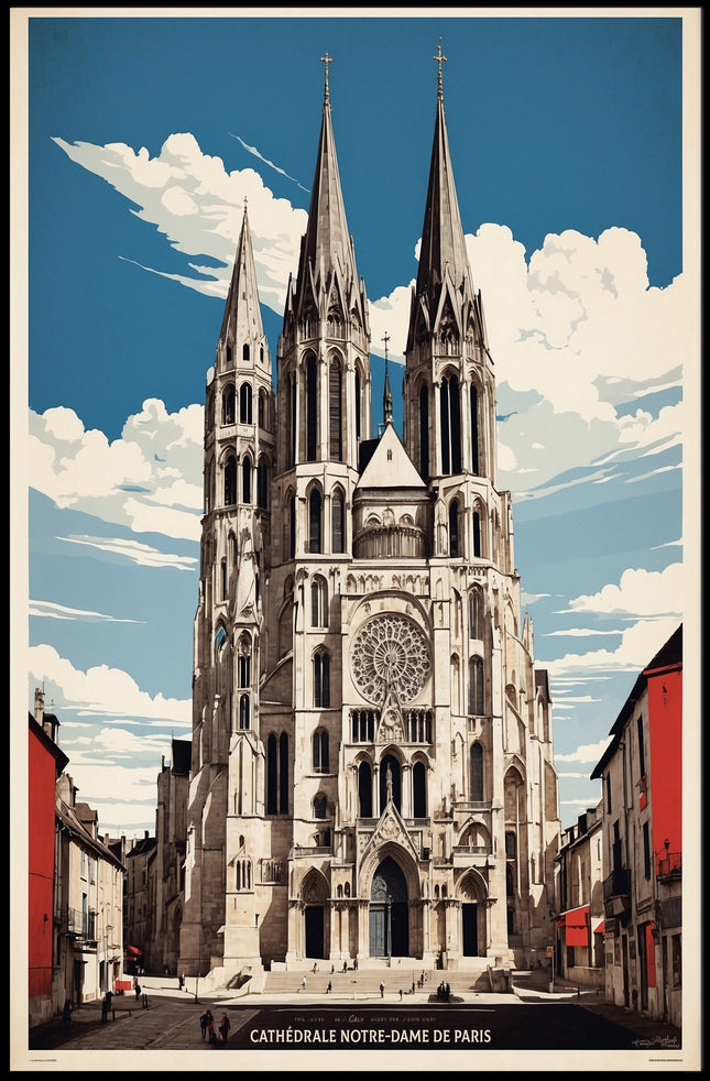 Notre-Dame de Paris Modern Cityscape Urban or Cityscape Poster