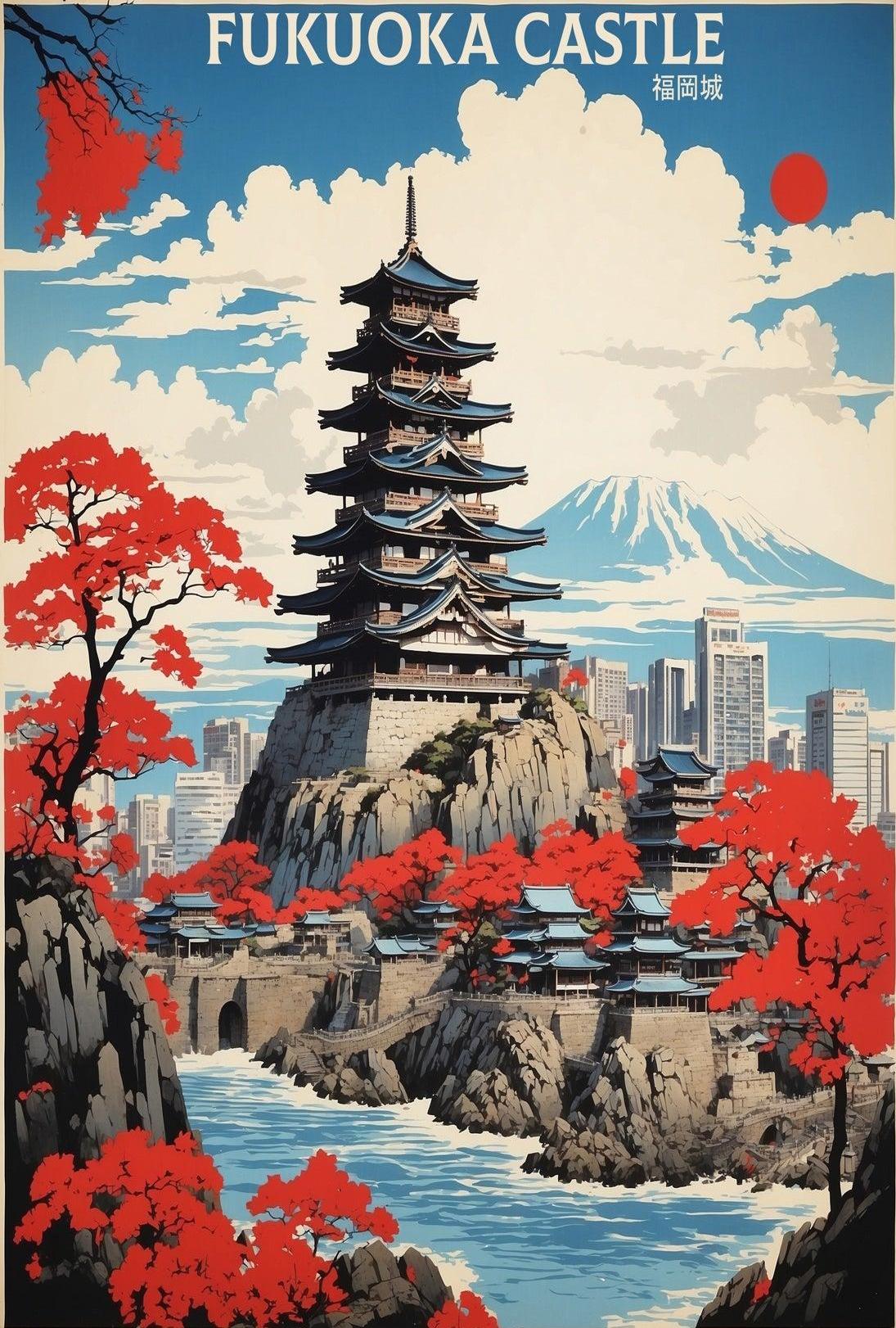 Fukuoka Castle Heritage Art Print - Cultural or Heritage Poster