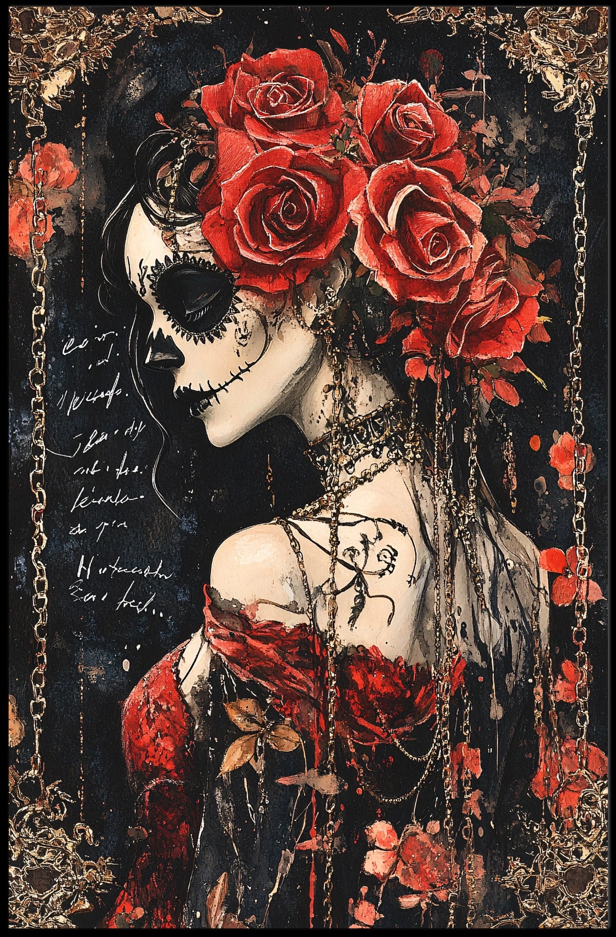 Día de los Muertos Woman Cultural Heritage Poster