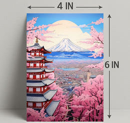 Cherry Blossoms And Pagoda Poster