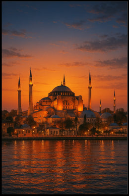 Sunset Over The Hagia Sophia Poster
