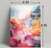 Abstract Colorful Waves Abstract Poster
