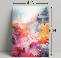 Abstract Colorful Waves Abstract Poster